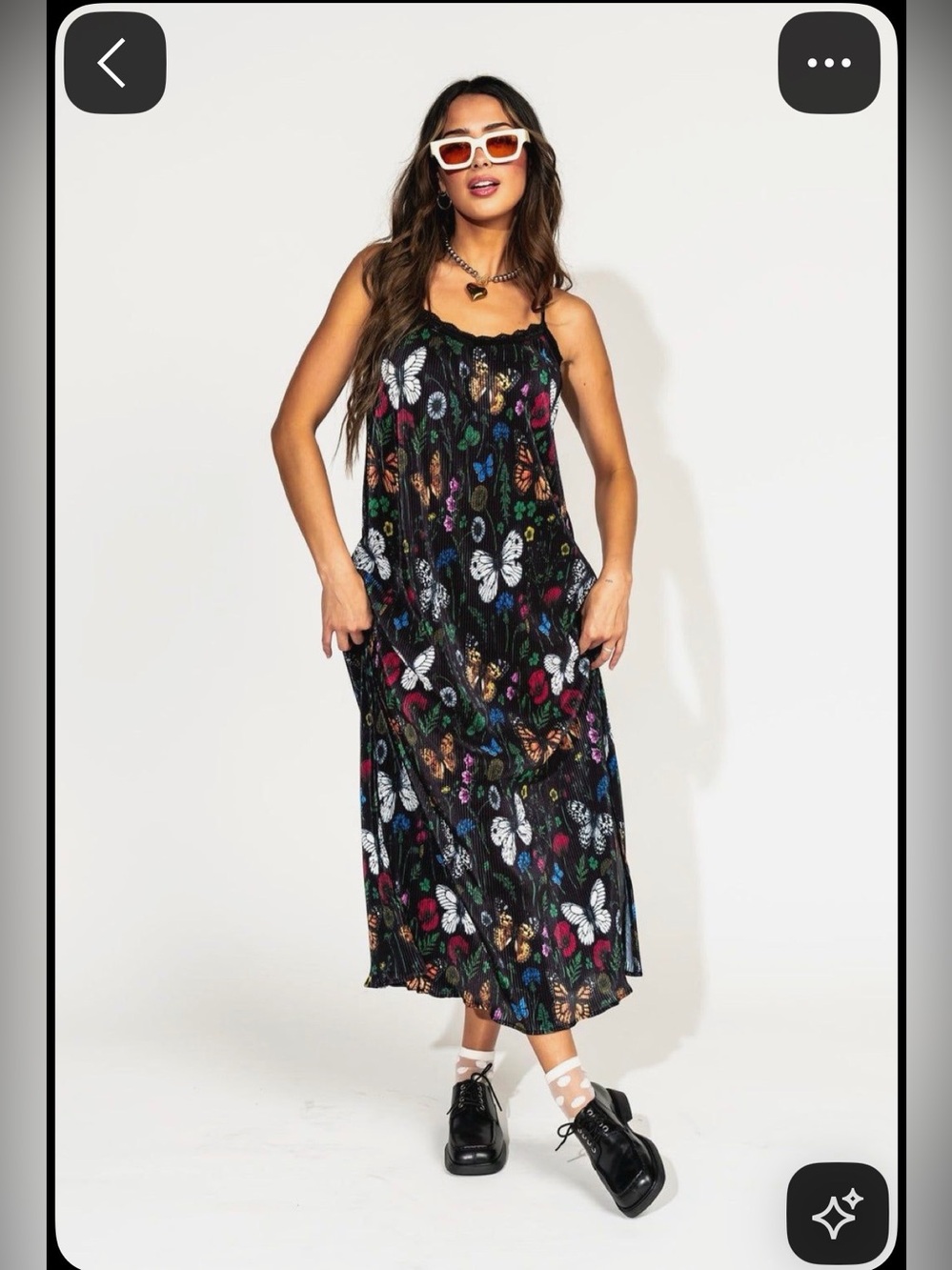 Money Honey Plisse Slip Dress in Folklore Florals